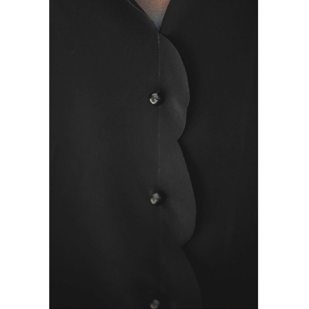 Women's Reversible Boatneck Sheer Poet Sleeve Blouse Black Size XL NWT Romantic - Picture 4 of 11